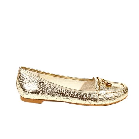 michael kors tania flat wit goud|michael kors gold women's shoes.